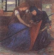 Elizabeth Siddal A Lady Affixing a Pennant to a Knight's Spear oil
